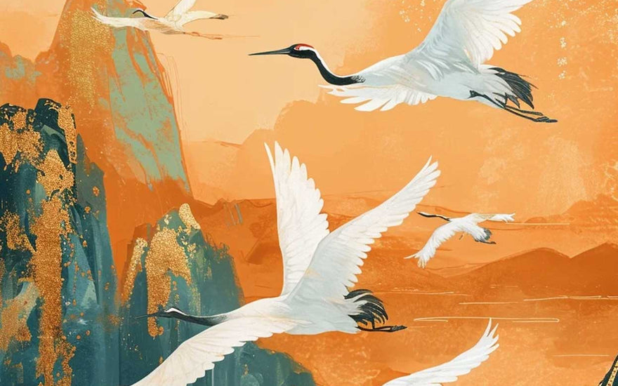 Application and Cultural Heritage of Crane Motifs in Oriental Art