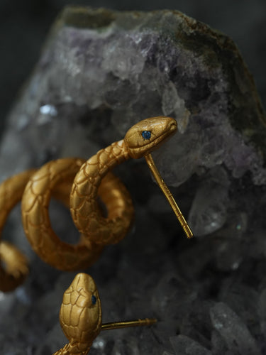Awakening Serpent – Gold-Plated Energy Stud Earrings
