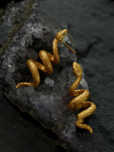 Awakening Serpent – Gold-Plated Energy Stud Earrings