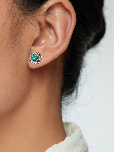 Turquoise Blossom Earrings – Sterling Silver & Raw Turquoise