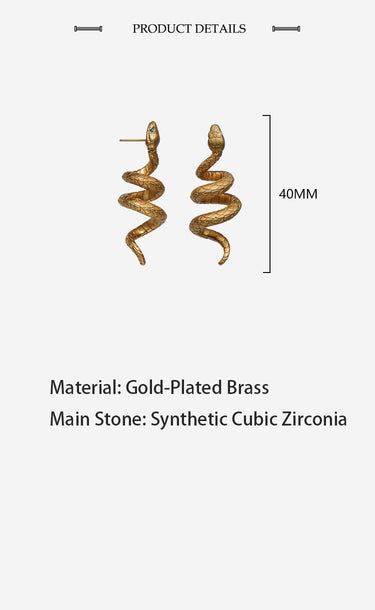 Awakening Serpent – Gold-Plated Energy Stud Earrings