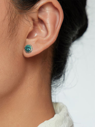 Turquoise Serenity Earrings – Sterling Silver & Raw Stone