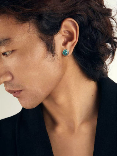 Turquoise Serenity Earrings – Sterling Silver & Raw Stone