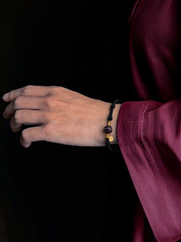 Lucky Energy Dzi Bead Bracelet – Protection, Luck & Spiritual Energy Bracelet with Gold-plated Accents