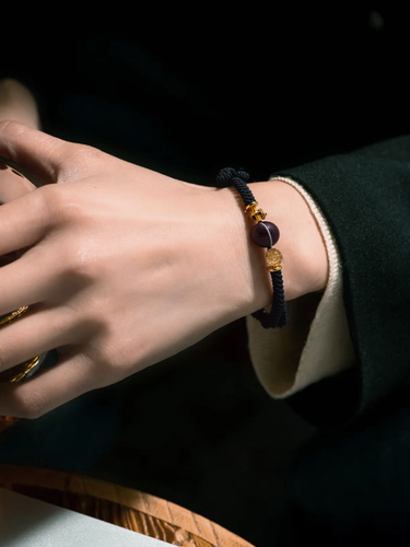 Lucky Energy Dzi Bead Bracelet – Protection, Luck & Spiritual Energy Bracelet with Gold-plated Accents
