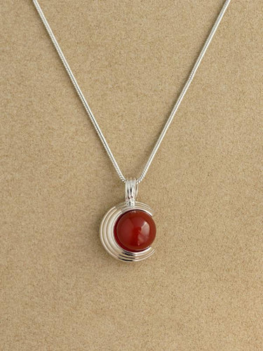 Courageous Spirit Pendant – Black Agate & Sterling Silver