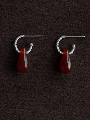 Ignite Your Inner Power – Red Agate and Silver Earrings