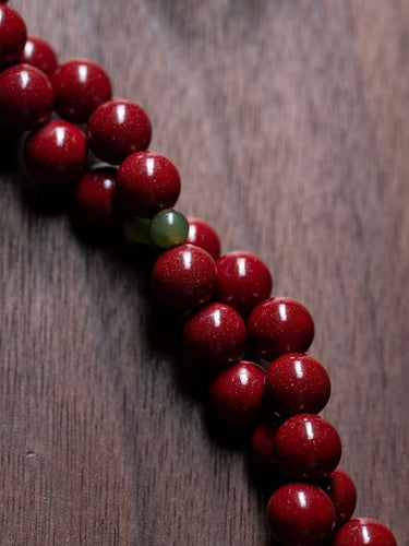 Cinnabar 108 Mala Beads Necklace & Bracelet — Cinnabar & Jade, Healing Energy, Spiritual Connection
