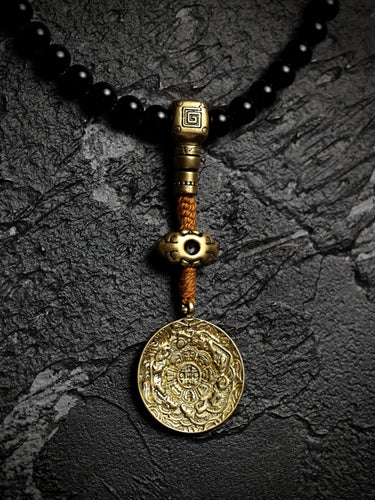 Sacred Protection Mala- Black Agate, Protective Energy, Sacred Design