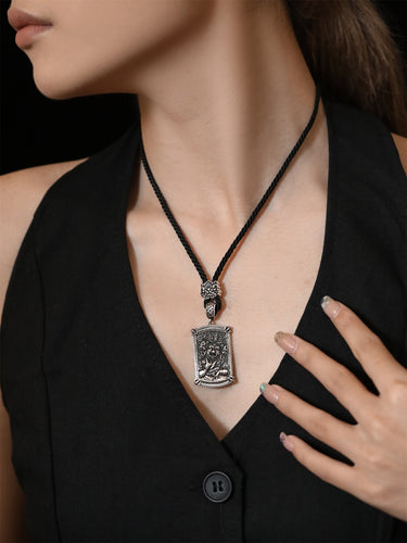 Vajra Protector Pendant - Sterling Silver with Intricate Himalayan Design