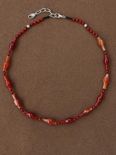 Bold Confidence Red Agate Necklace