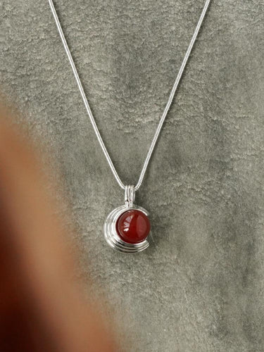 Courageous Spirit Pendant – Black Agate & Sterling Silver