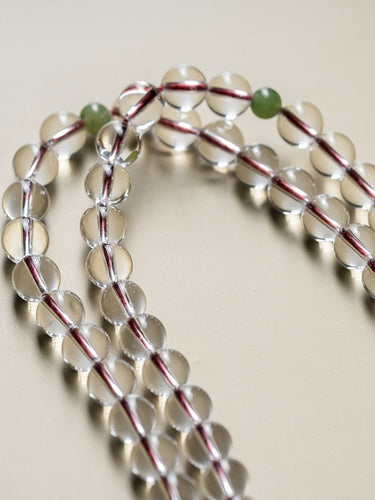 108 Mala Blessings Necklace & Bracelet – Clear Quartz & Green Jade Necklace and Bracelet