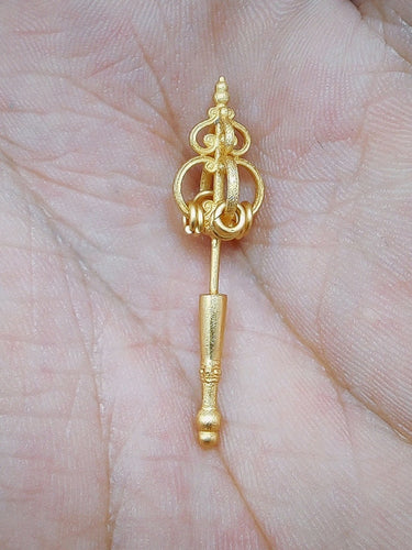 Vajra Stick Stud Earrings – Gold-Plated Zen Symbol Design