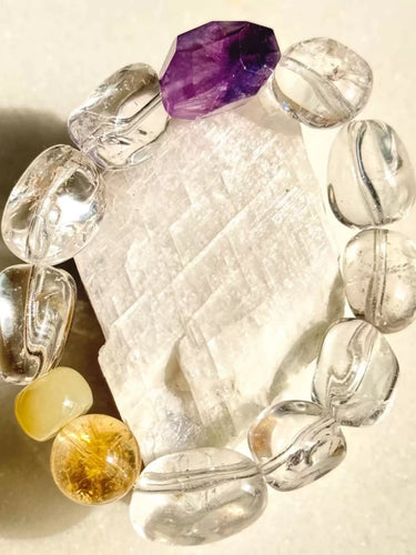 Amethyst & Crystal Blessing Bracelet
