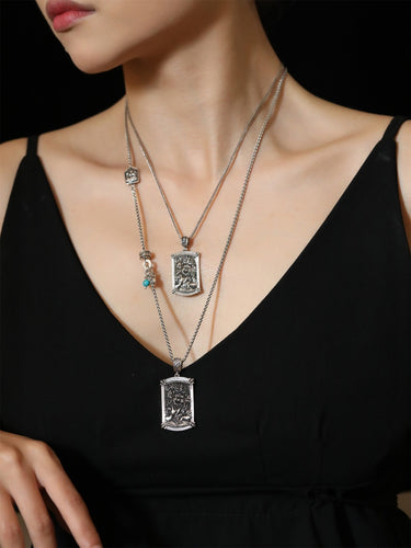 Vajra Protector Pendant - Sterling Silver with Intricate Himalayan Design