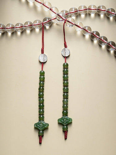 108 Mala Blessings Necklace & Bracelet – Clear Quartz & Green Jade Necklace and Bracelet
