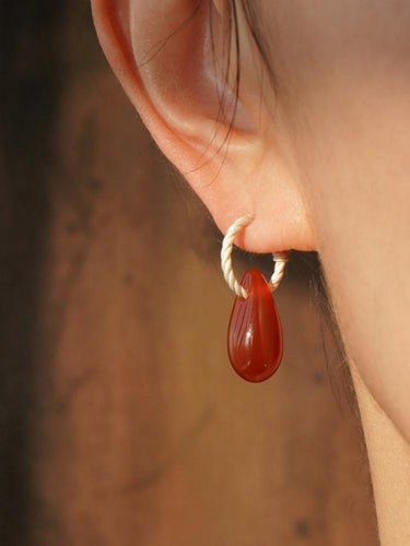 Ignite Your Inner Power – Red Agate and Silver Earrings