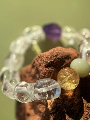 Amethyst & Crystal Blessing Bracelet