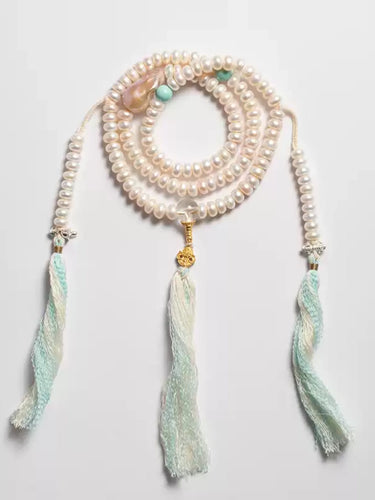 Eternal Purity Mala – Pearl Necklace & Bracelet