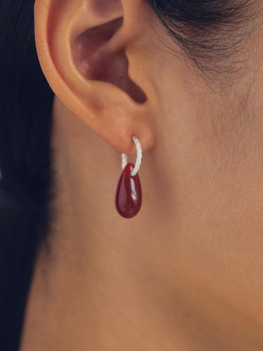 Ignite Your Inner Power – Red Agate and Silver Earrings