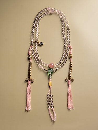 108 Mala Soul Ally – Clear Quartz Healing Energy Bracelet & Necklace