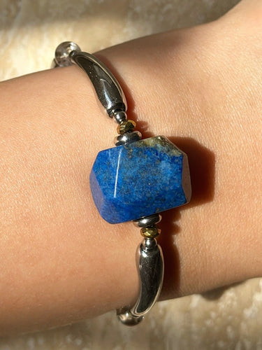 Lapis Guardian Bracelet – Sterling Silver and Lapis Lazuli for Inner Clarity