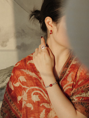 Radiant Confidence Bracelet – Red Agate & Sterling Silver Empowerment Jewelry