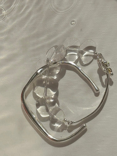Pure Serenity Clear Quartz Bracelet with Sterling Silver