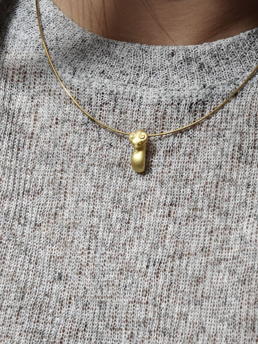 Ram Spirit Guardian Pendant | Gold-Plated Sterling Silver Totem for Protective Energy