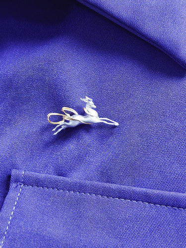 Leaping Divine Deer Brooch | Sterling Silver and Gold Guardian Symbol