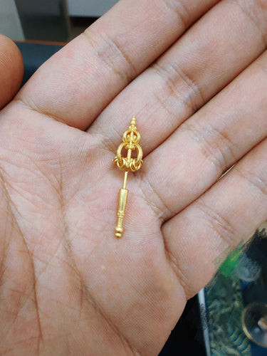 Vajra Stick Stud Earrings – Gold-Plated Zen Symbol Design