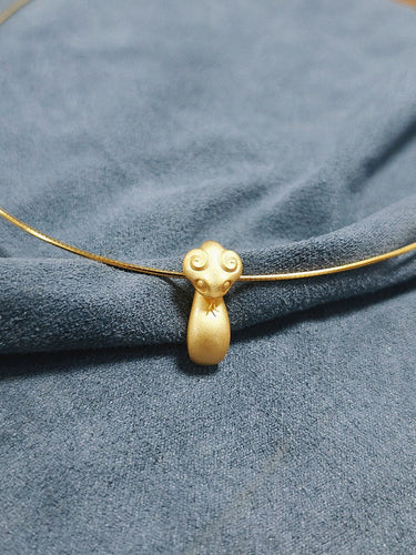 Ram Spirit Guardian Pendant | Gold-Plated Sterling Silver Totem for Protective Energy