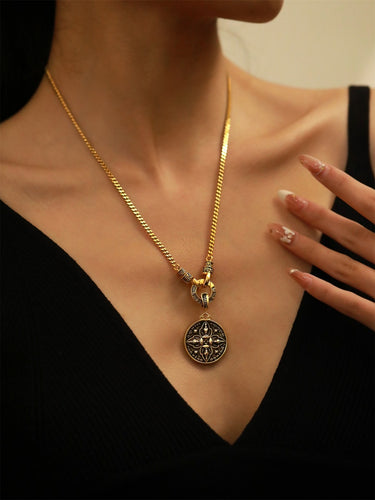 Four-Faced Buddha Mantra Pendant – Gold-Plated Sterling Silver Talisman Necklace