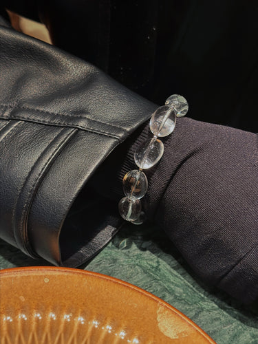 Serenity Bracelet – Clear Quartz and Titanium Steel for Peaceful Energy and Balance