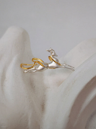 Graceful Deer Sterling Silver Earrings with Blessing Energy