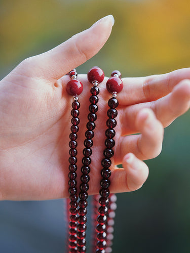 Soul Fire Garnet 108 Mala Beads Nceklace& Bracelet