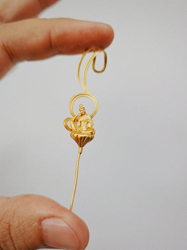 Contemplation Bodhisattva Earrings – Gold-Plated Design with Lotus Seat