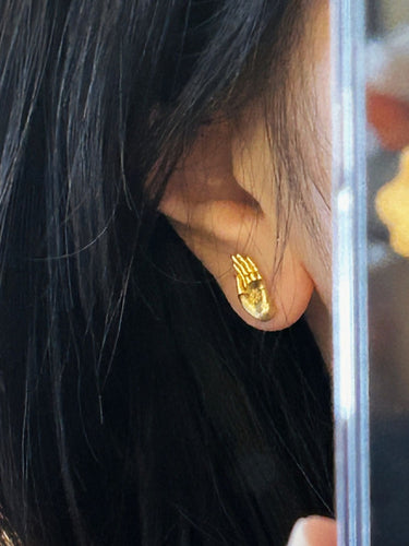 Gilded Hand Blessing Earrings - Gilded Symbol of Protection