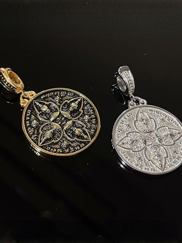 Four-Faced Buddha Mantra Pendant – Gold-Plated Sterling Silver Talisman Necklace