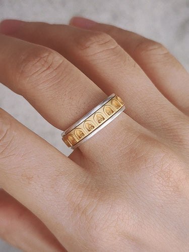 Lotus Blessing Ring | Sterling Silver and Gold Protective Energy Band