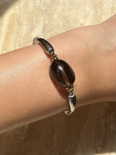 Purity Bracelet – Smoky Quartz and Titanium Steel for Clarity and Clean Energy