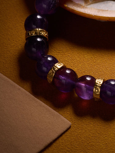 Amethyst Tranquility Bracelet with Gold Accent