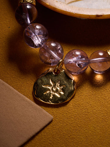 Amethyst Tranquility Bracelet with Gold Accent