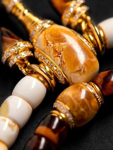 Blessing Orbit – Gilded Prayer Beads Necklace & Bracelet