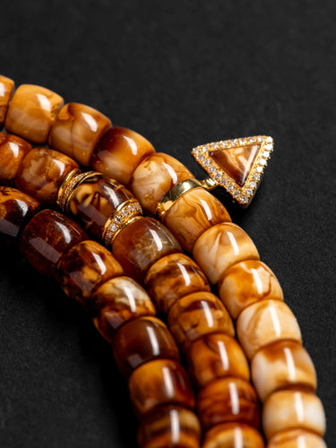 Blessing Orbit – Gilded Prayer Beads Necklace & Bracelet