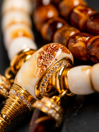 Blessing Orbit – Gilded Prayer Beads Necklace & Bracelet