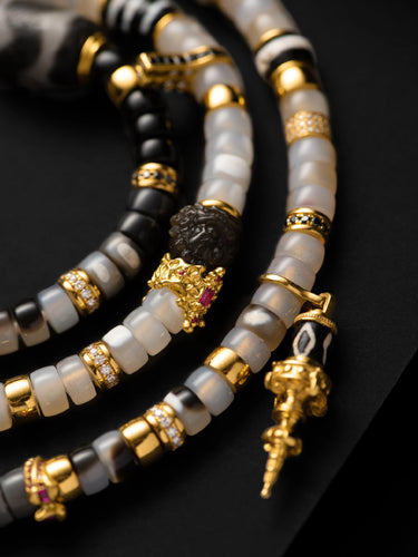 Eclipse Blessing Beads – Dual-Wear Gilded Totem Jewelry