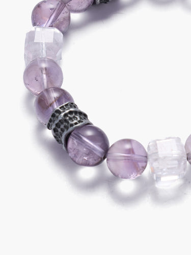 Amethyst Peace Bracelet with Tibetan Silver Charm