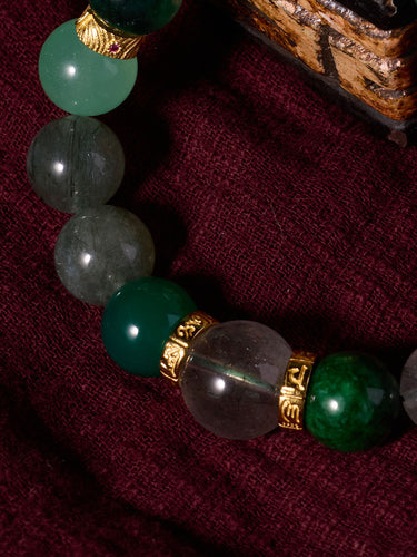 Healing Energy Green Agate Fluorite Bracelet